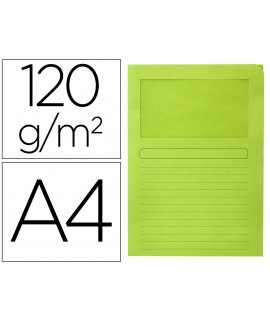 Cardboard subfolder q-connect din a4 green with transparent window 120 gr
