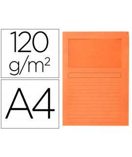 Cardboard subfolder q-connect din a4 orange with transparent window 120 g/m2