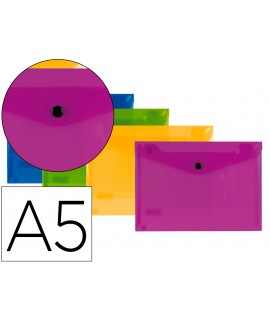 Folder liderpapel dossier brooch polypropylene din a5 pack of 4 assorted colors