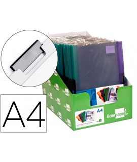 Folder liderpapel dossier side clamp polypropylene din a4 30 sheets pack of 4 assorted colors