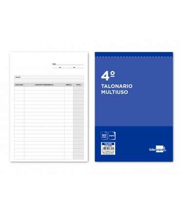 Talonario liderpapel multiusos cuarto original y copia t299
