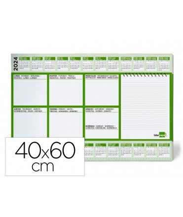 Planning sobremesa semanal liderpapel 40x60 cm 50 hojas 90 g 2027-2028