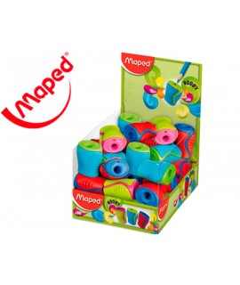 Maped plastic pencil sharpener boogy 1 use with tank assorted colors