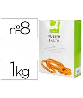 Elastic rubber bands q-connect 1000 gr number 8 80 x 2 mm