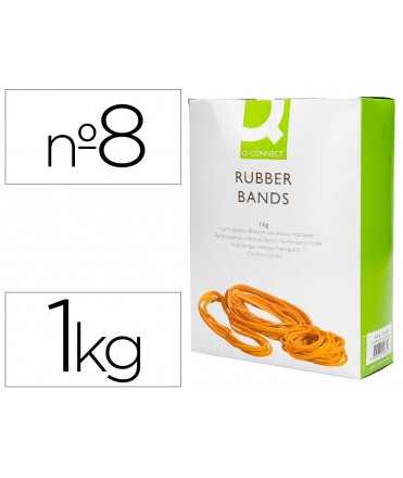 Elastic rubber bands q-connect 1000 gr number 8 80 x 2 mm