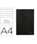 Libreta liderpapel tapa negra a4 80 hojas 60g/m2 horizontal con doble margen