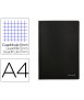 Libreta liderpapel tapa negra a4 80 hojas 60g/m2 cuadro 5mm con doble margen