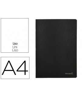 Libreta liderpapel tapa negra a4 80 hojas 60gr liso con doble margen