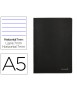 Notebook liderpapel black cover a5 80 sheets 60g/m2 horizontal with double margin