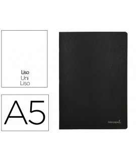Libreta liderpapel tapa negra a5 80 hojas 60gr liso con doble margen