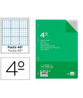 Refill liderpapel Quarter 100 Sheets 60g/m2 Striped No. 46 6 Holes