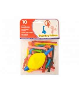Biodegradable 100% latex balloon for modeling + inflator bag of 10 units
