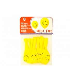 Balloon 100% Latex Biodegradable Smiling Face Bag of 8 Pcs