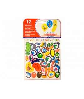 Balloon 100% Latex Biodegradable Stickers Bag of 12 pcs