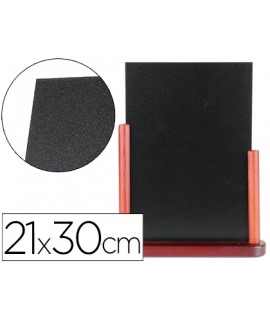 Pizarra negra liderpapel doble cara de madera con superficie para rotuladores tipo tiza 21x30 cm