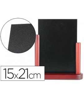 Pizarra negra liderpapel doble cara de madera con superficie para rotuladores tipo tiza 15x21 cm