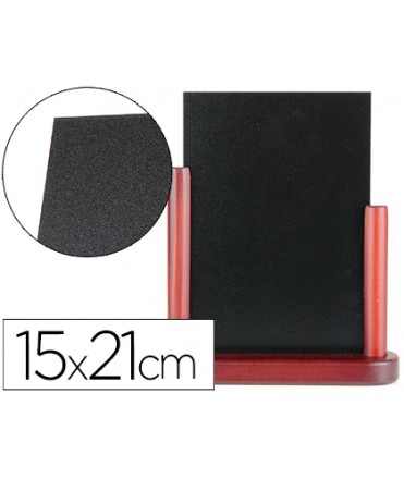 Pizarra negra liderpapel doble cara de madera con superficie para rotuladores tipo tiza 15x21cm