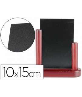 Pizarra negra liderpapel doble cara de madera con superficie para rotuladores tipo tiza 10x15 cm
