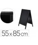 Pizarra negra liderpapel caballete doble cara de madera con superficie para rotuladores tipo tiza 55x85 cm