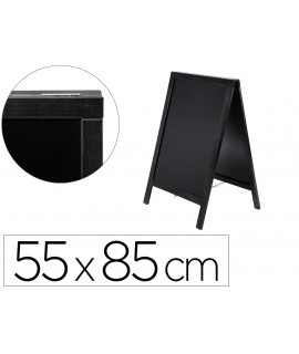 Black blackboard liderpapel double-sided wooden easel with chalk pen surface 55x85 cm
