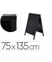 Pizarra negra liderpapel caballete doble cara de madera con superficie para rotuladores 75x135 cm