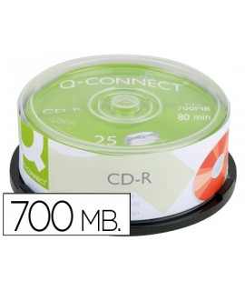 CD-R q-connect capacity 700mb duration 80min speed 52x jackpot of 25 units