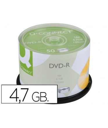 Dvd-r q-connect capacidad 4,7gb duracion 120min velocidad 16x bote de 50 unidades