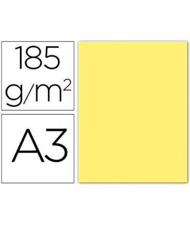 Cartulina guarro din a3 amarillo 185 gr paquete de 50 hojas