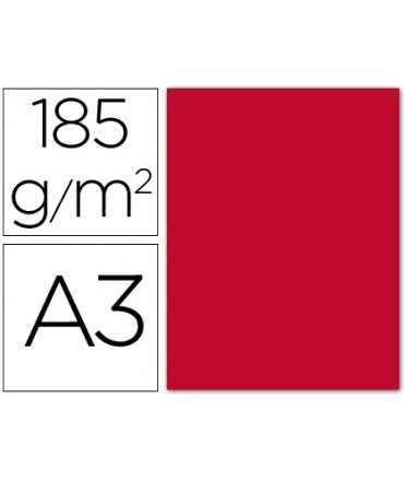 Cartulina guarro din a3 rojo 185 gr paquete 50 hojas