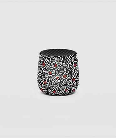 Altavoz Mino+ Lexon x Keith Haring Love, negro