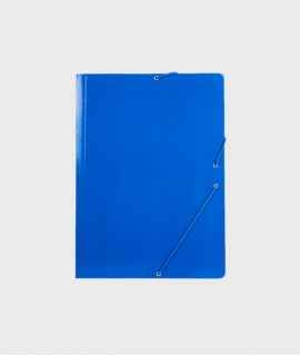 Folder with flaps. Size: 35x25 cm. Blue color. Glossy finish