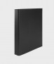 Folder with lined cover, spine 7 cm. Size: 35x26x7 cm. Color: black. 4 rings