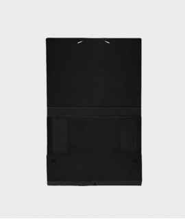 Carpeta de projectes desmontable, negre. Mida Foli, llom 3 cm.