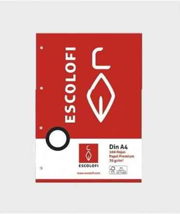 Recanvi Escolofi llis A4, 100 fulls. 70gr.