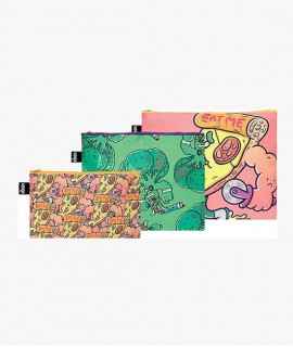 Set of 3 Eat your Greens toiletry bags