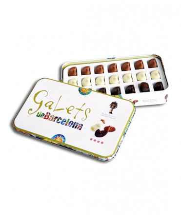 Caixa de llauna amb Galets de xocolata 
