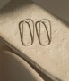 Pendientes Minimal Folk Oval, plata