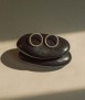 Minimal Folk Round Earrings, Silver