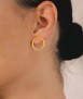 Minimal Folk Round earrings, gold