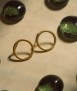 Minimal Folk Round earrings, gold