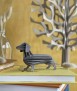 Decorative card Sausage Dog, grey