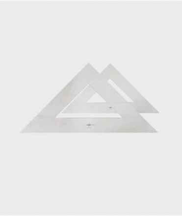 Cartabón, sin milimetrar. 30 cm