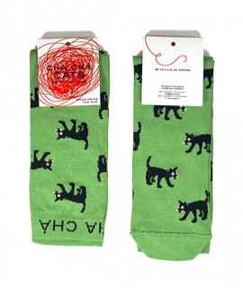 Socks Cats by Cecilia de Arriba, green