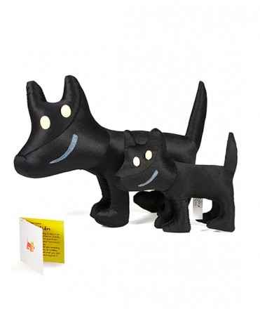 Gos de peluix Julián the Cubist, negre. Gran 