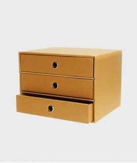 M 3-drawer Schwartz cardboard model. Kraft color