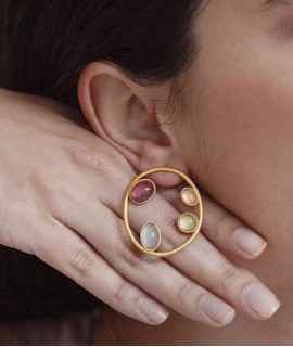 Golden earrings Alegria, large