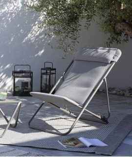 Lounger Maxi Deckchair +- BeComfort, Silver Grey