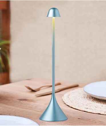 Steli Bell Table Lamp, Light Blue