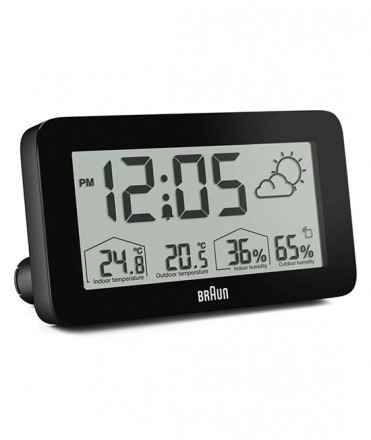 Digital Weather Station Clock Braun BC13, Black