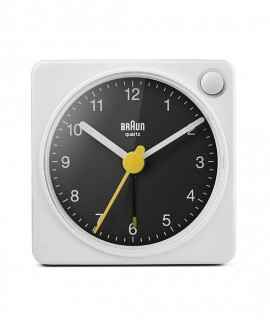 Braun Classic BC02X Travel Alarm Clock, Black & White
